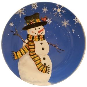 1 Vintage Snowman Plate By Trisa